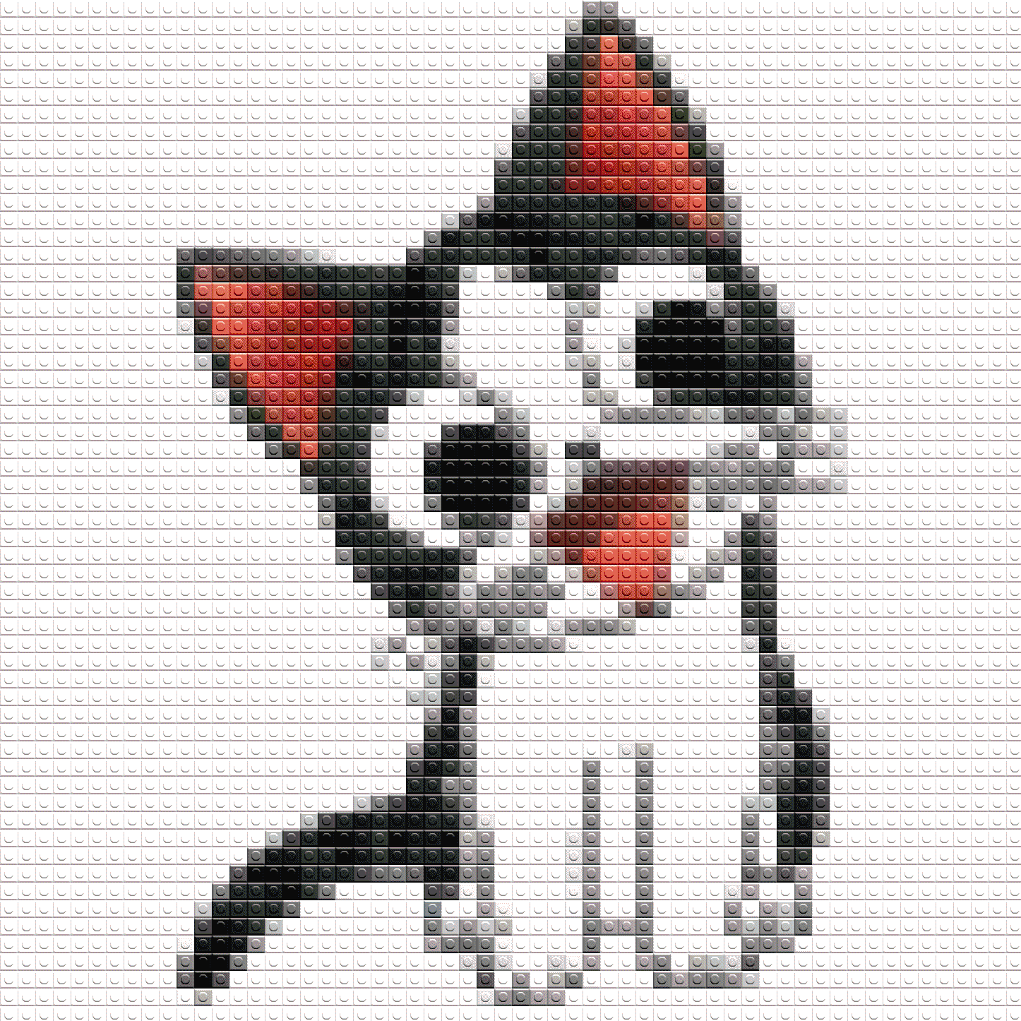 cat with mustache pixel art